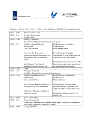 Workshop 'Micro-evidence on labour market implications of globalization and agglomeration'