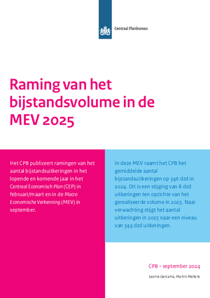 Raming van het bijstandsvolume in de MEV 2025