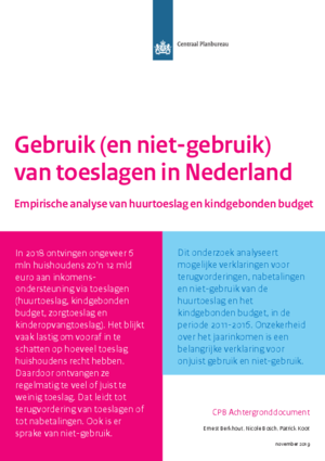Gebruik (en niet-gebruik) van toeslagen in Nederland