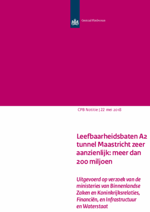 Leefbaarheidsbaten A2 tunnel Maastricht zeer aanzienlijk: meer dan 200 miljoen