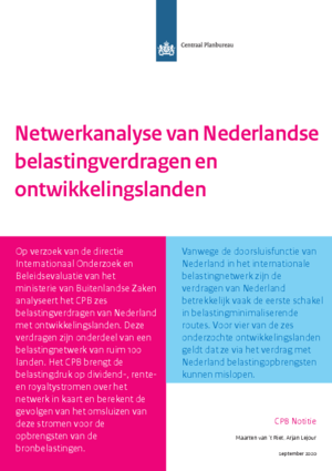 CPB Notitie 'Netwerkanalyse van Nederlandse belastingverdragen en ontwikkelingslanden'