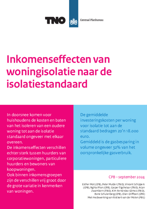 Inkomenseffecten van woningisolatie naar de isolatiestandaard