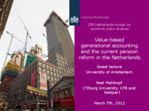 Presentation 'Value-based generational accounting and the current pension reform in the Netherlands'