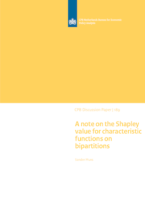 A note on the Shapley value for characteristic functions on bipartitions